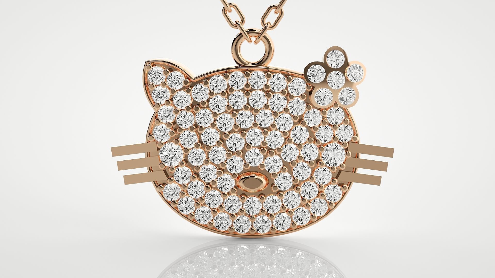 Face of cat pendant 3dm stl render details 3D print model_1