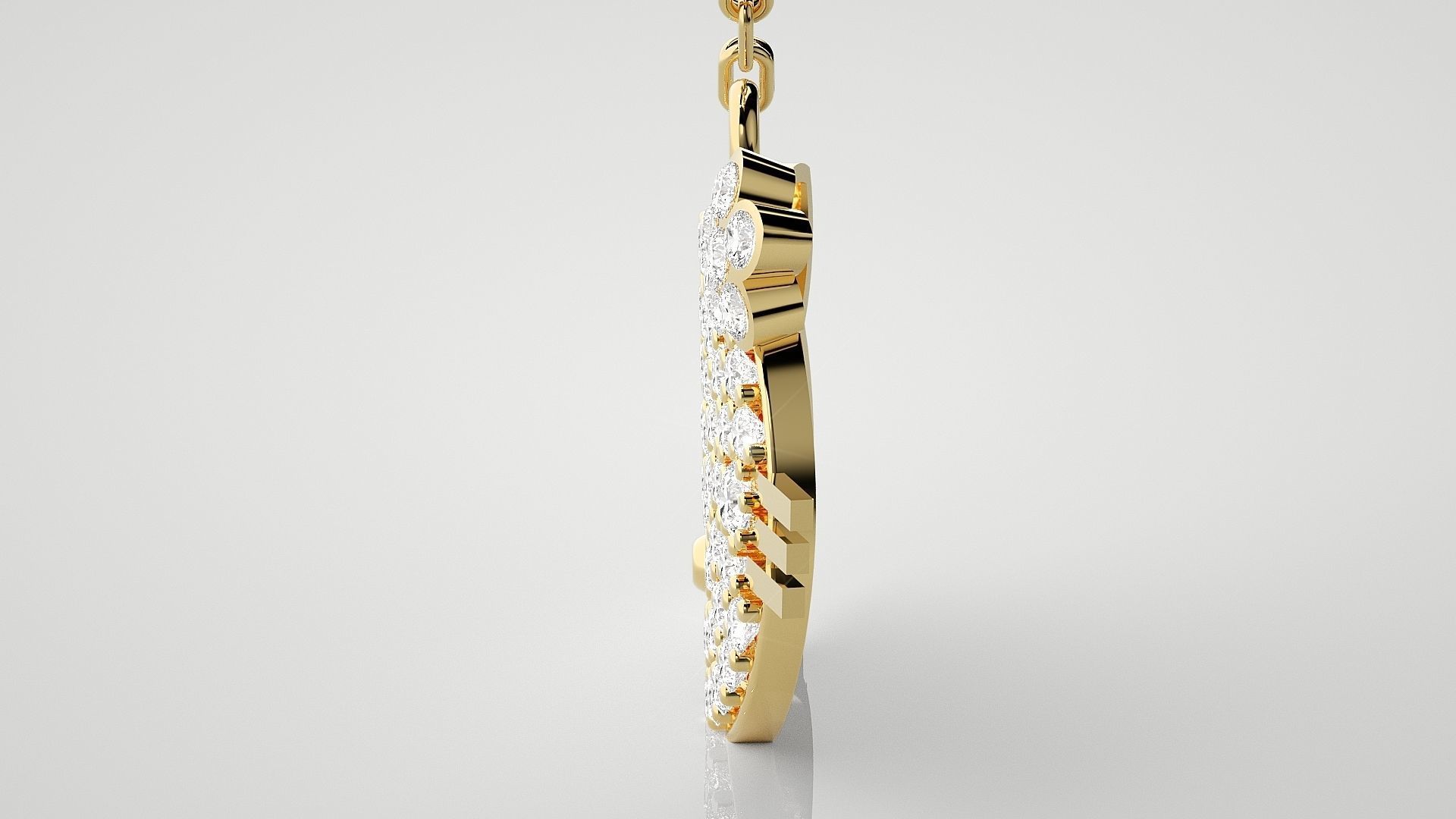 Face of cat pendant 3dm stl render details 3D print model_17