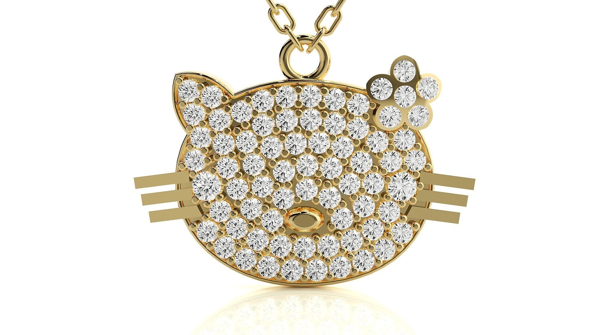 Face of cat pendant 3dm stl render details 3D print model_12