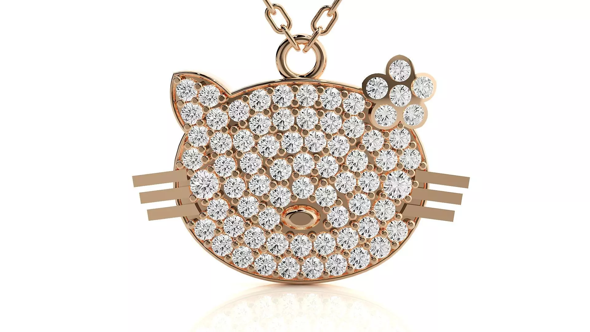 Face of cat pendant 3dm stl render details 3D print model_0