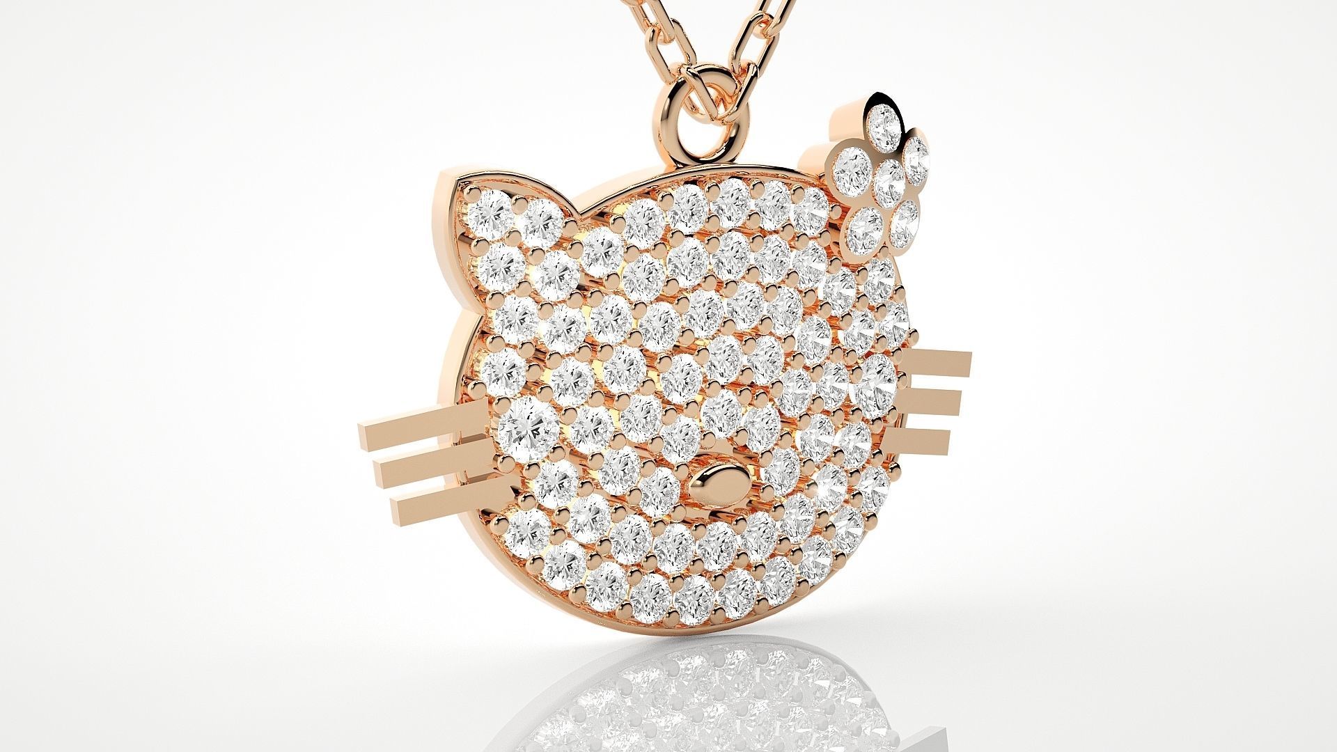 Face of cat pendant 3dm stl render details 3D print model_3