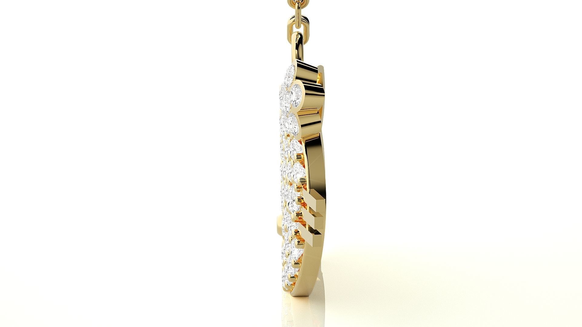 Face of cat pendant 3dm stl render details 3D print model_16