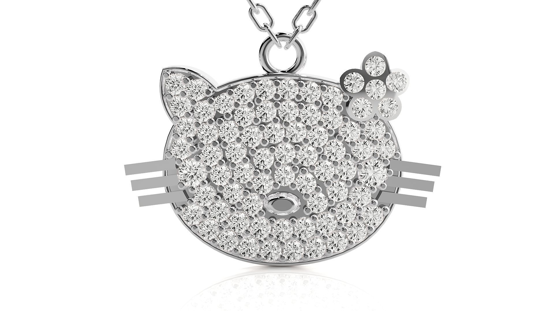 Face of cat pendant 3dm stl render details 3D print model_6