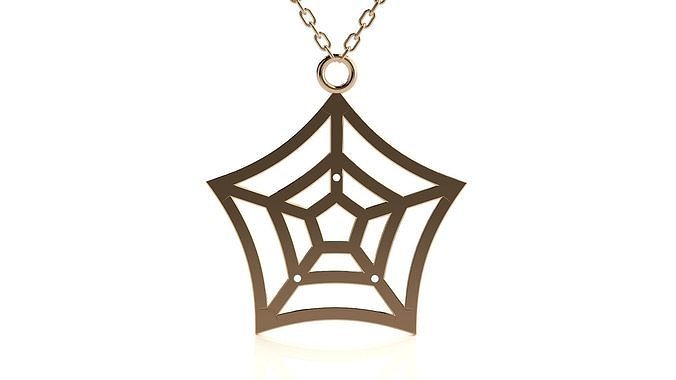 Spider web pendant 3dm stl render details  3D print model