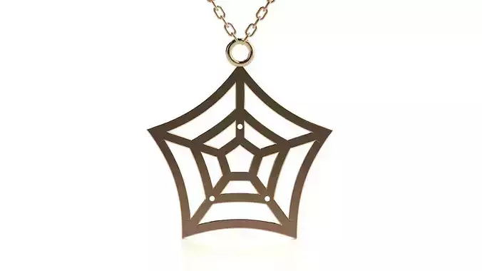 Spider web pendant 3dm stl render details 
