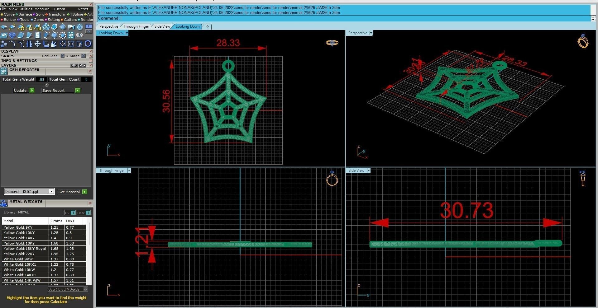 Spider web pendant 3dm stl render details  3D print model_3
