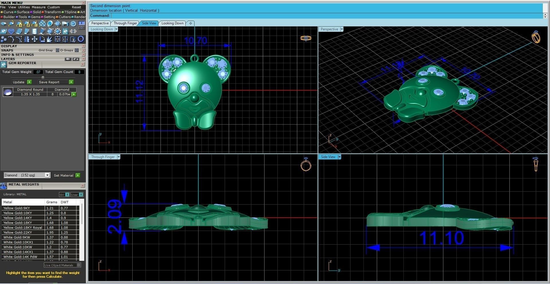 Baby mouse pendant 3dm stl render details 3D print model_18