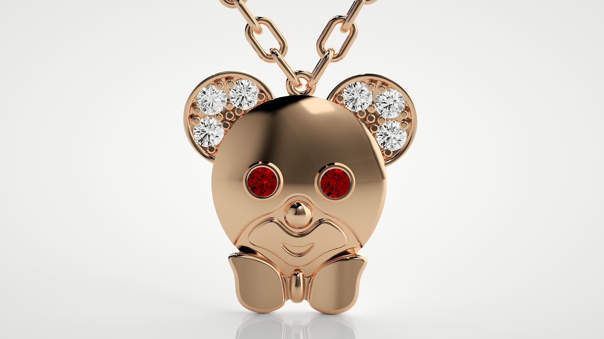 Baby mouse pendant 3dm stl render details 3D print model_1