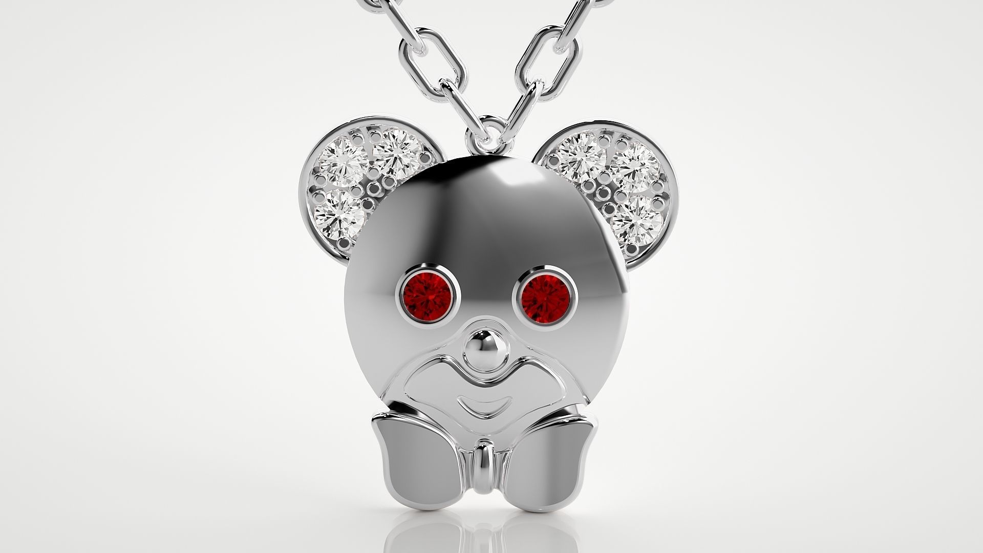Baby mouse pendant 3dm stl render details 3D print model_7