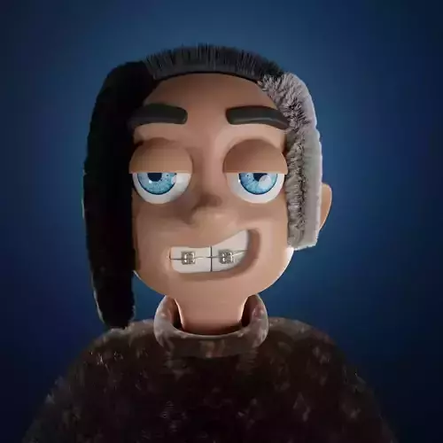 Cute 3D Cartoon Character with Braces Perfect for Design