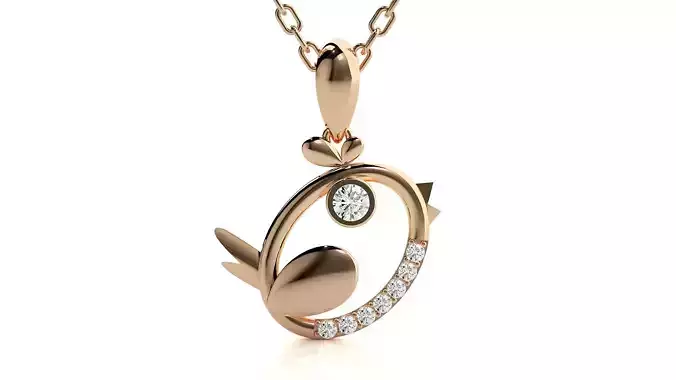 Baby fish pendant 3dm stl render details  3D print model