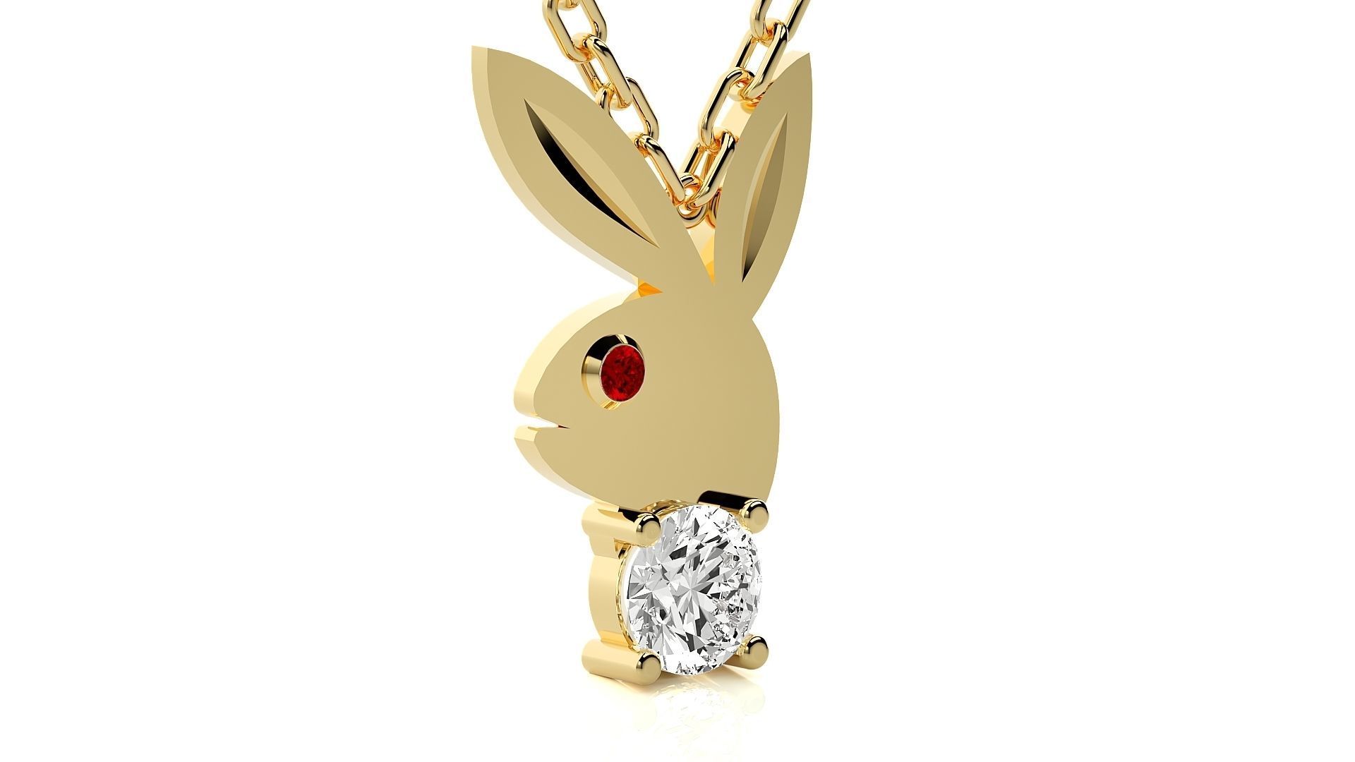 Play boy rabbit  pendant 3dm stl render details  3D print model_15