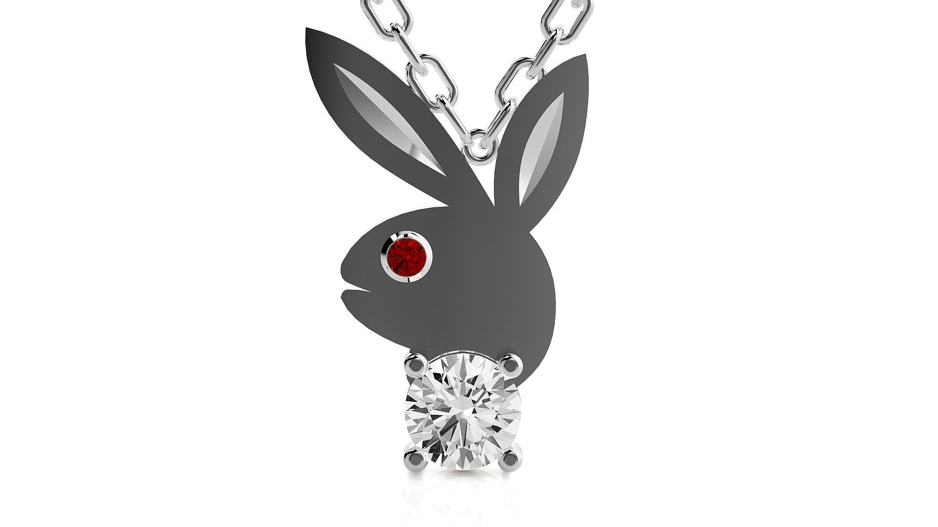Play boy rabbit  pendant 3dm stl render details  3D print model_6