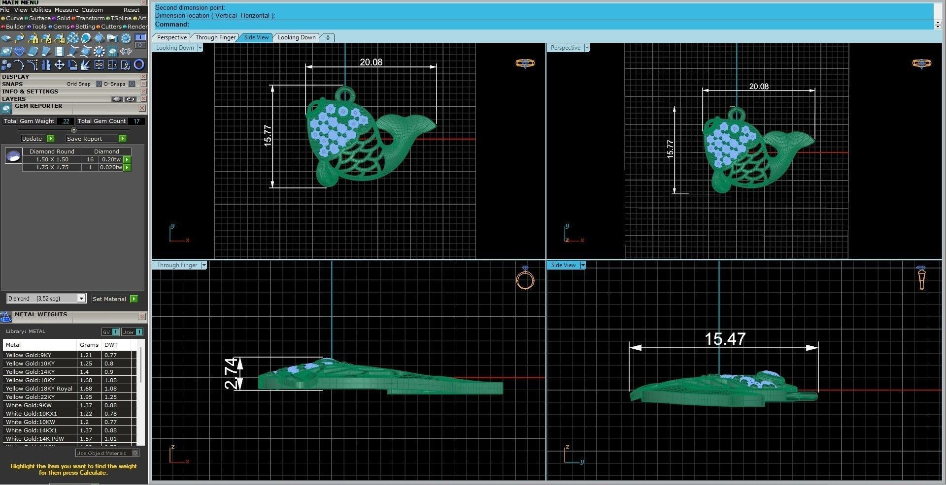 Dolphin pendant 3dm stl render details 3D print model_18