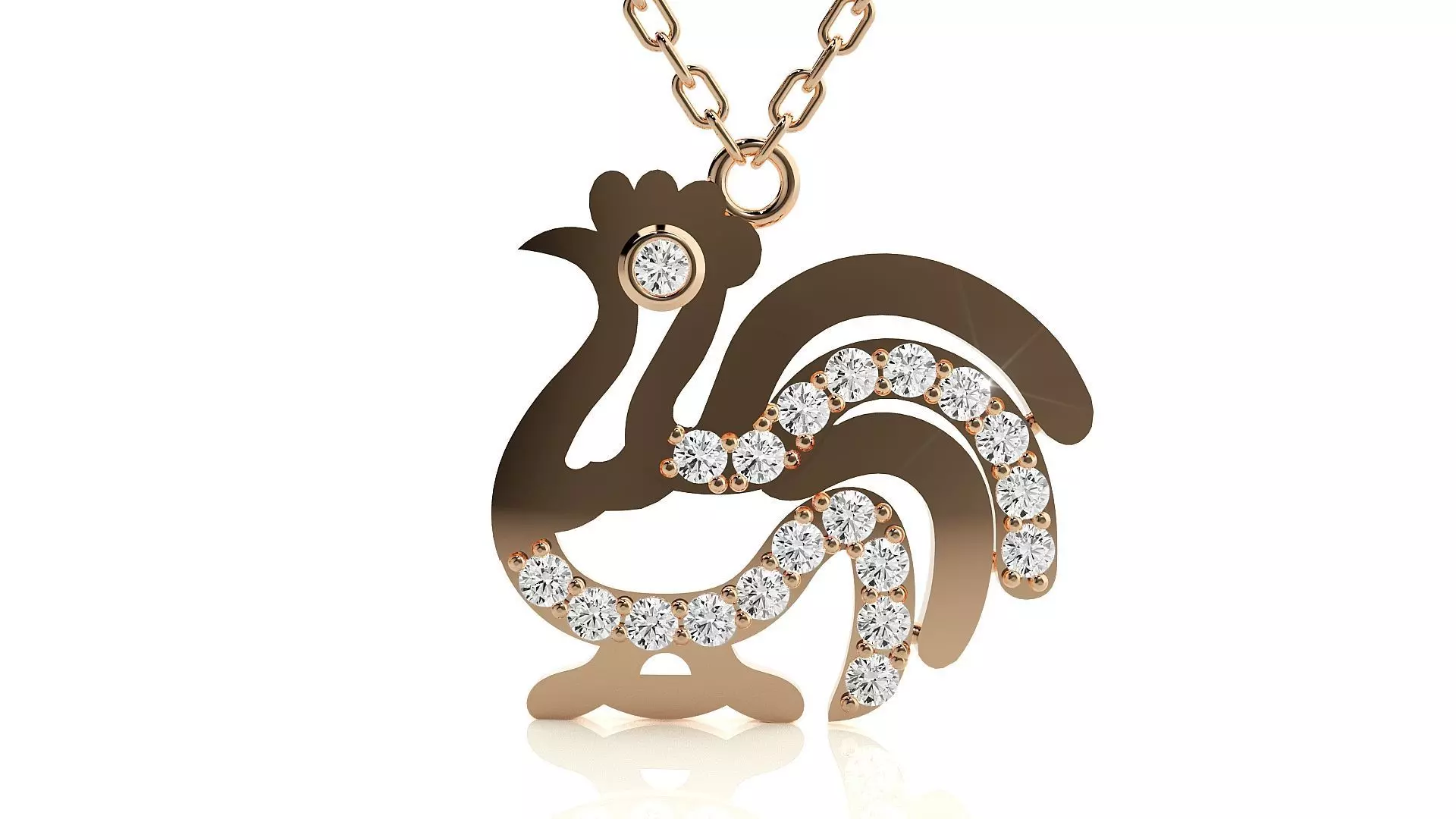 Chicken pendant 3dm stl render details 3D print model