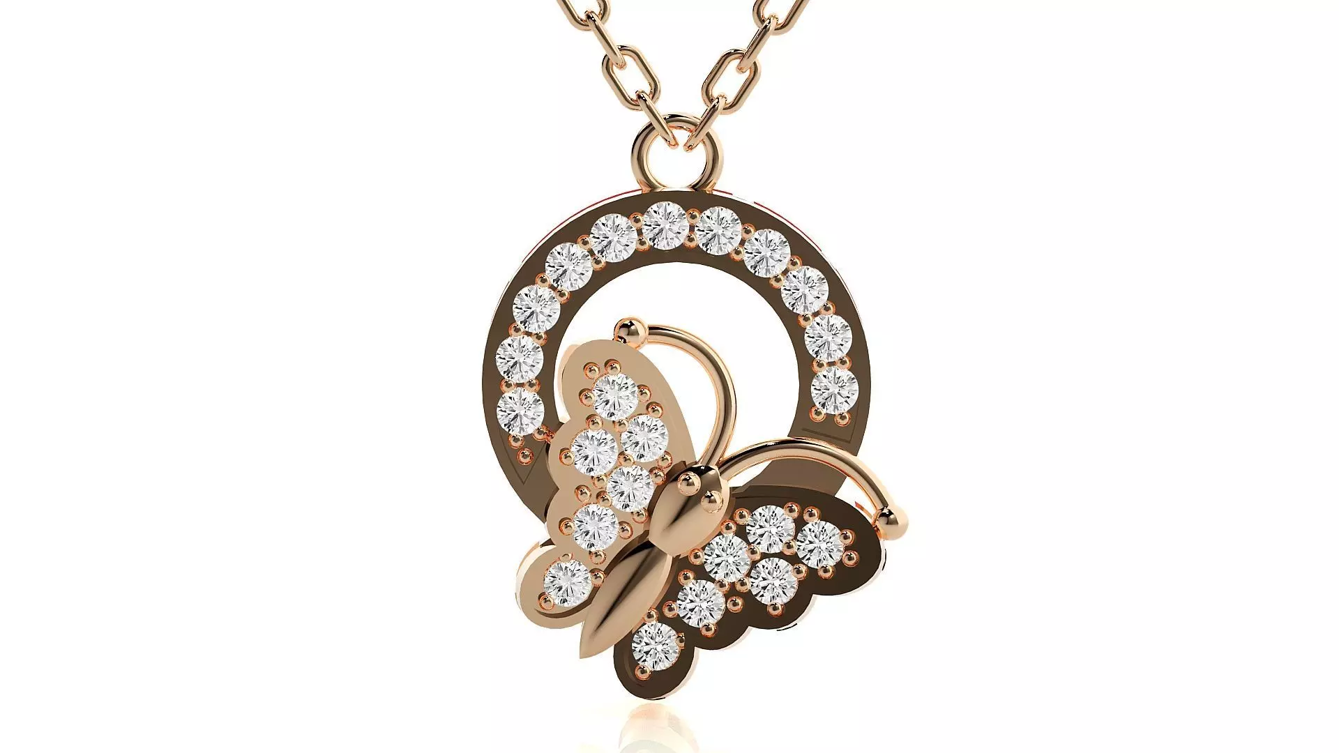 Butterfly pendant 3dm stl render details 3D print model