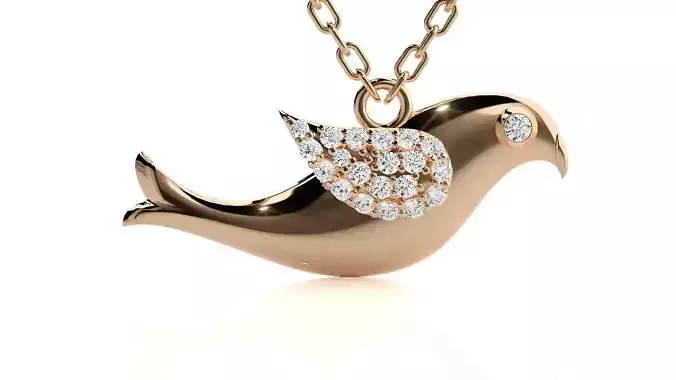 Bird pendant 3dm stl render details  3D print model