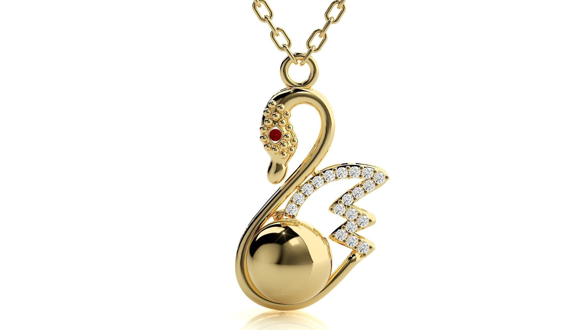 Swan pendant 3dm stl render details  3D print model_13