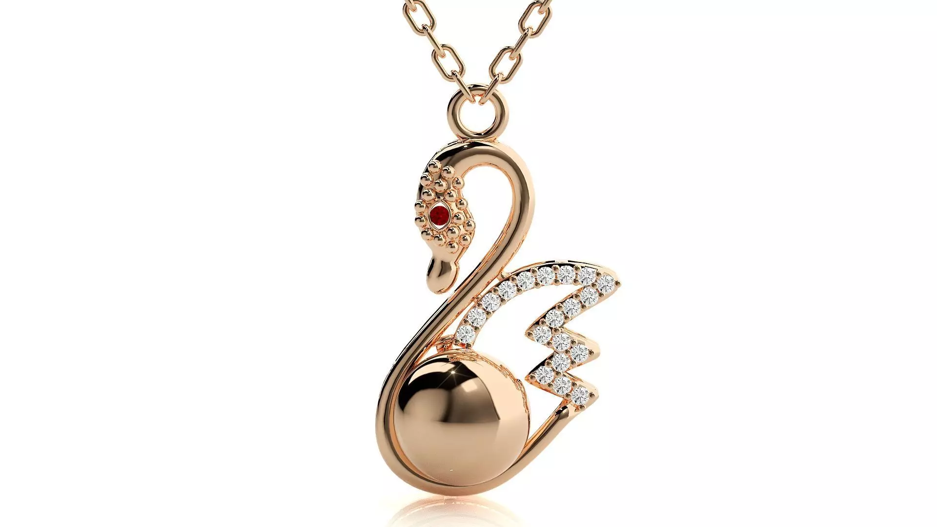 Swan pendant 3dm stl render details  3D print model_0