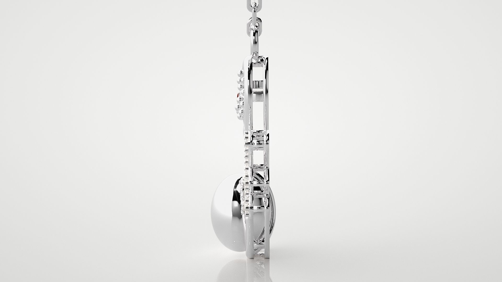 Swan pendant 3dm stl render details  3D print model_12