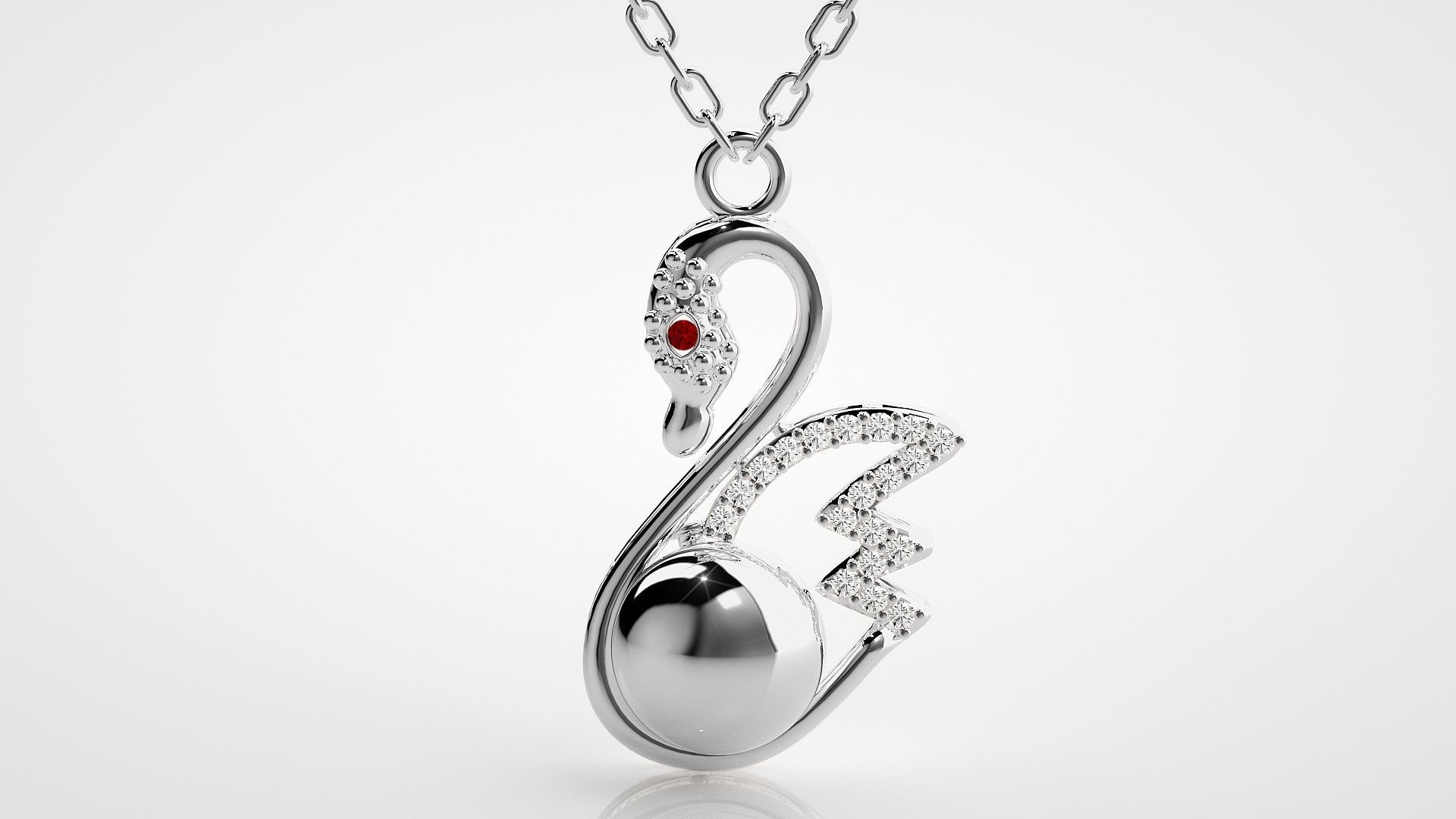 Swan pendant 3dm stl render details  3D print model_8