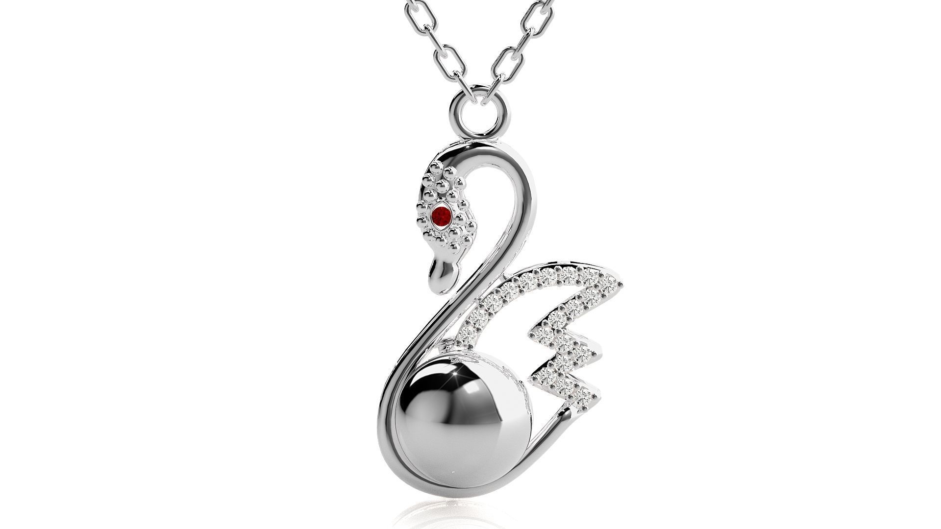 Swan pendant 3dm stl render details  3D print model_7