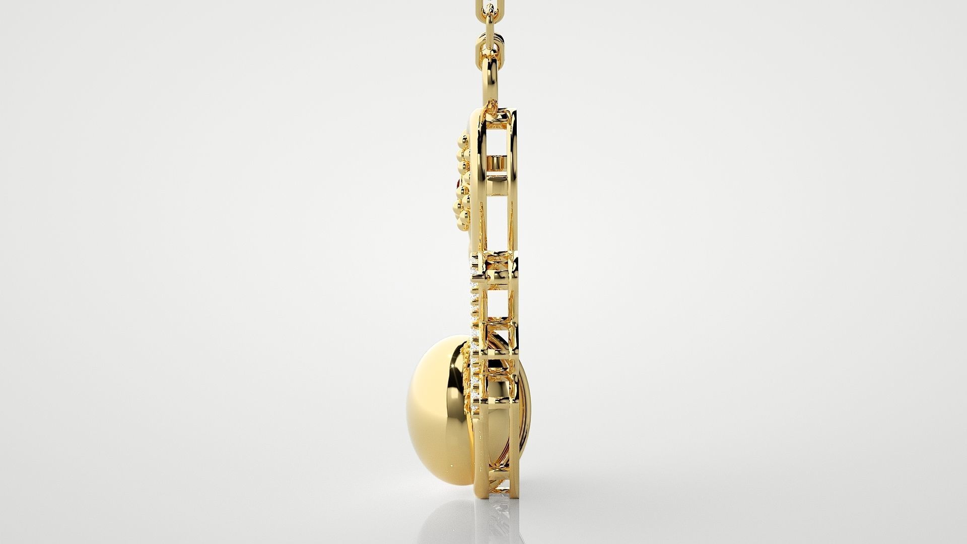 Swan pendant 3dm stl render details  3D print model_18