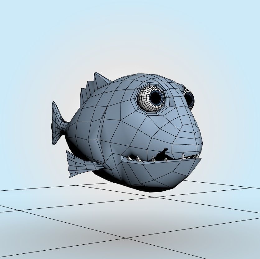Piranha 3D model_6