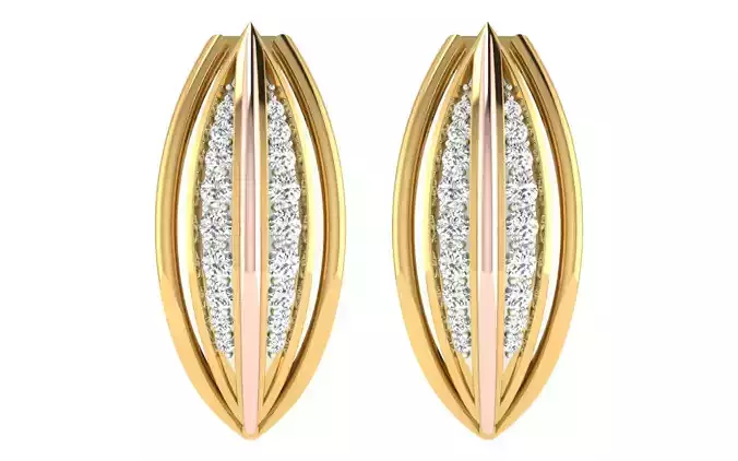 Solitaire Women Drop Earring 3dm STL OBJ FBX Render Details 3D print model