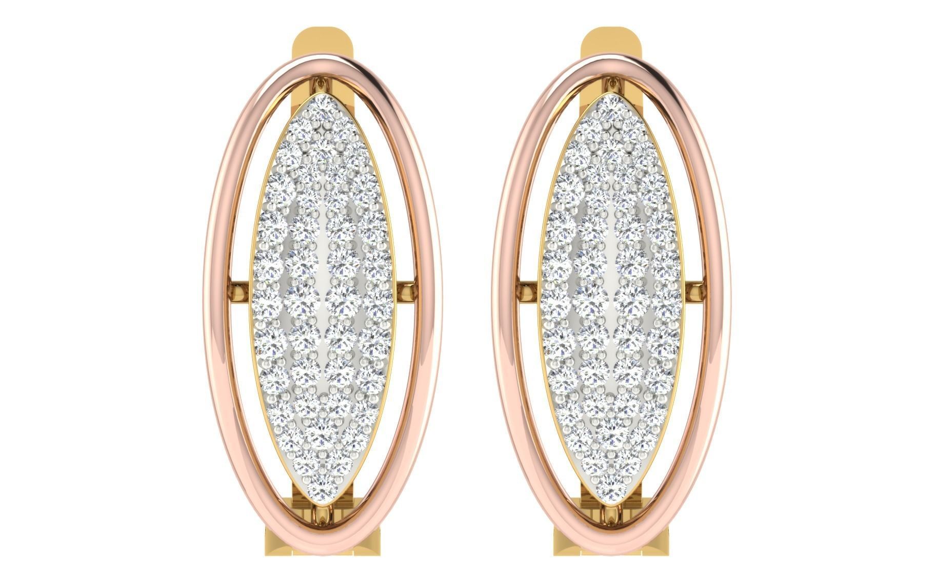 Solitaire Women Drop Earring 3dm STL OBJ FBX Render Details 3D print model_3