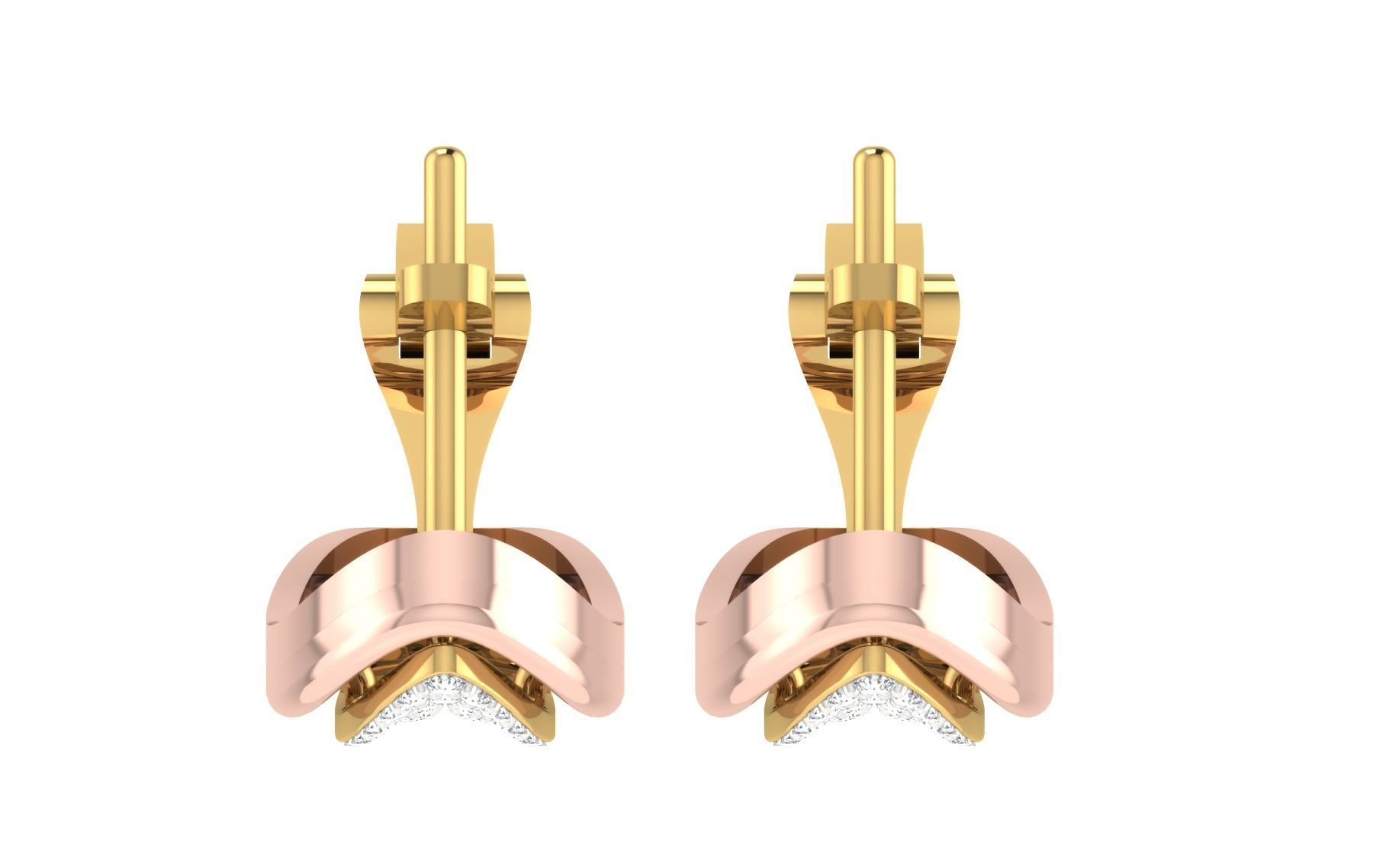 Solitaire Women Drop Earring 3dm STL OBJ FBX Render Details 3D print model_7