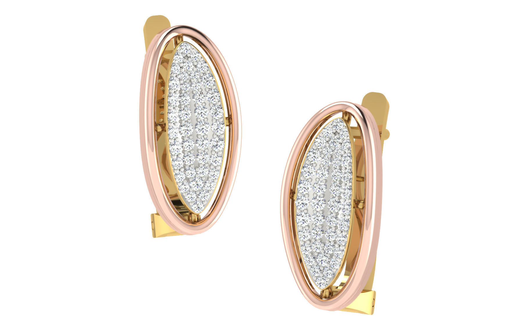 Solitaire Women Drop Earring 3dm STL OBJ FBX Render Details 3D print model_1
