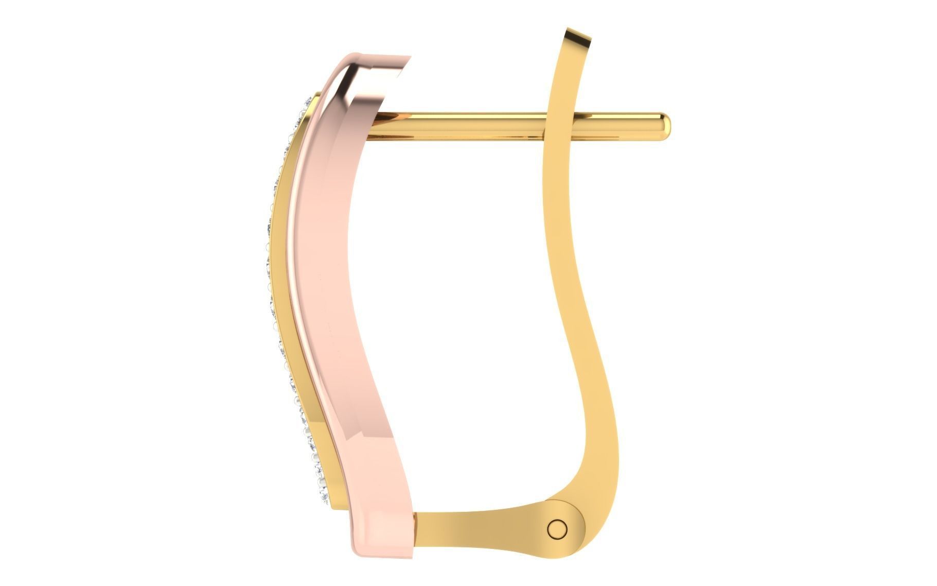 Solitaire Women Drop Earring 3dm STL OBJ FBX Render Details 3D print model_5
