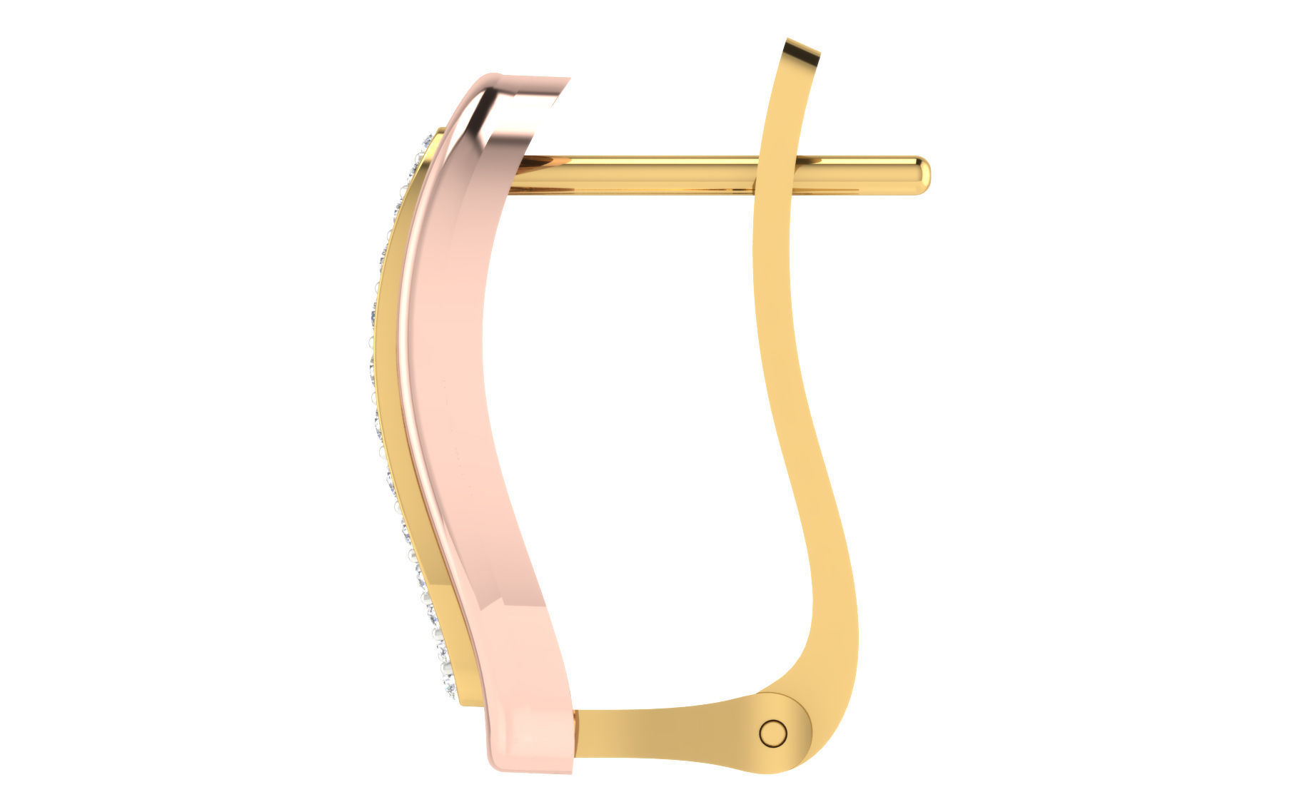 Solitaire Women Drop Earring 3dm STL OBJ FBX Render Details 3D print model_4