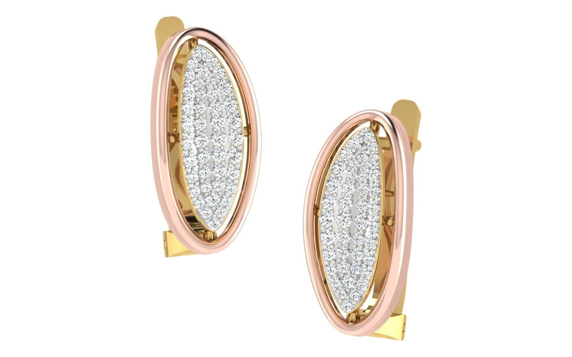 Solitaire Women Drop Earring 3dm STL OBJ FBX Render Details 3D print model_2