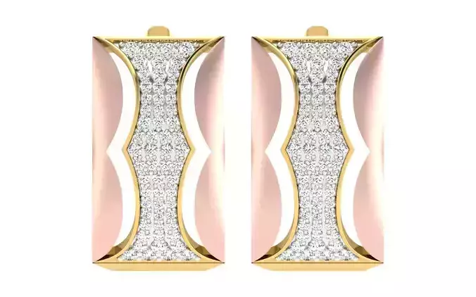 Solitaire Women Drop Earring 3dm STL OBJ FBX Render Details