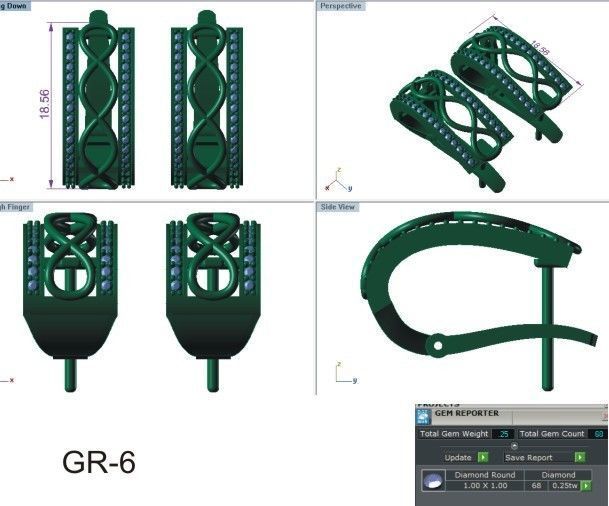 Solitaire Women Drop Earring 3dm STL OBJ FBX Render Details 3D print model_8
