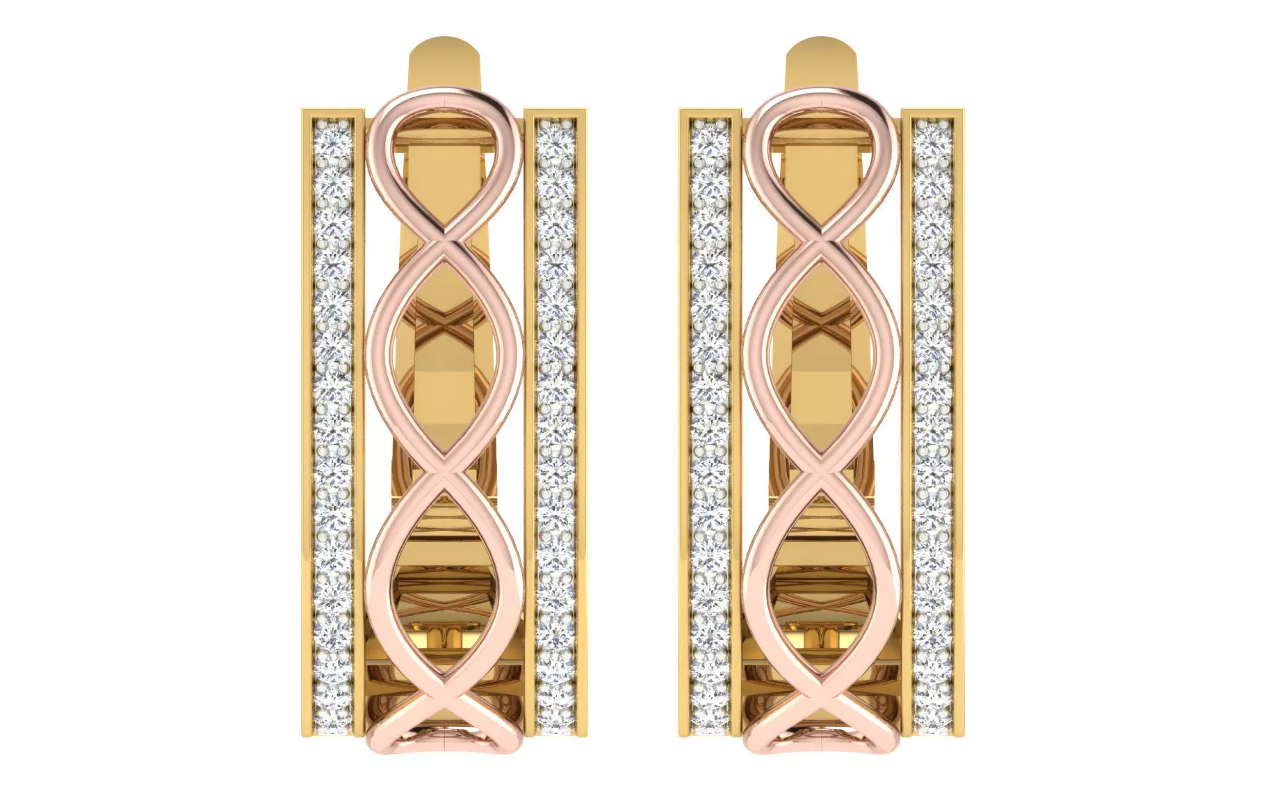 Solitaire Women Drop Earring 3dm STL OBJ FBX Render Details 3D print model_0