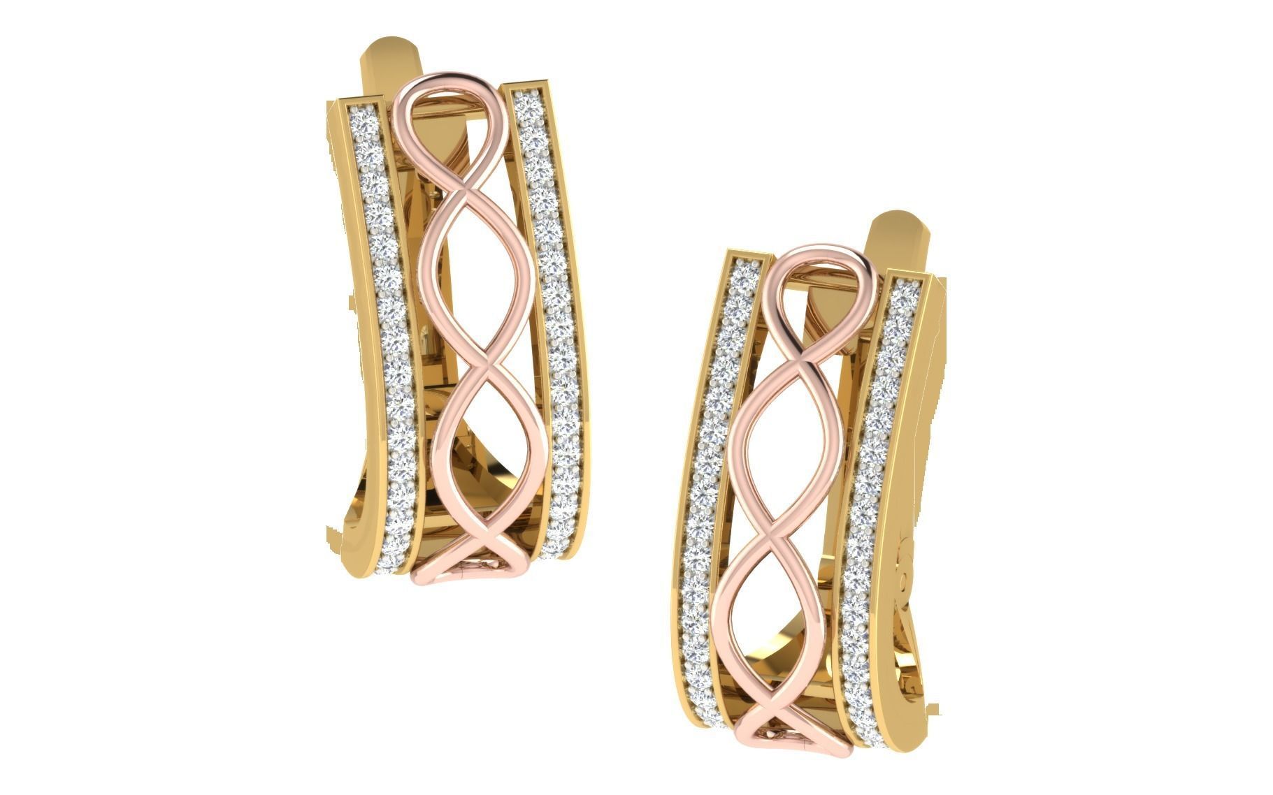 Solitaire Women Drop Earring 3dm STL OBJ FBX Render Details 3D print model_2