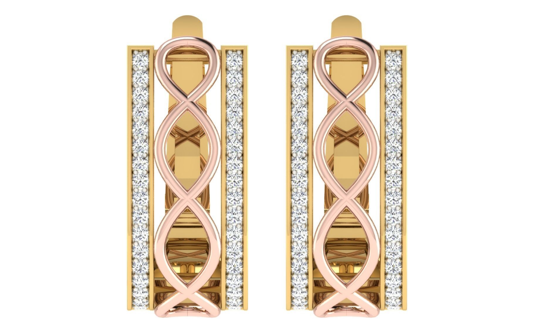 Solitaire Women Drop Earring 3dm STL OBJ FBX Render Details 3D print model_3