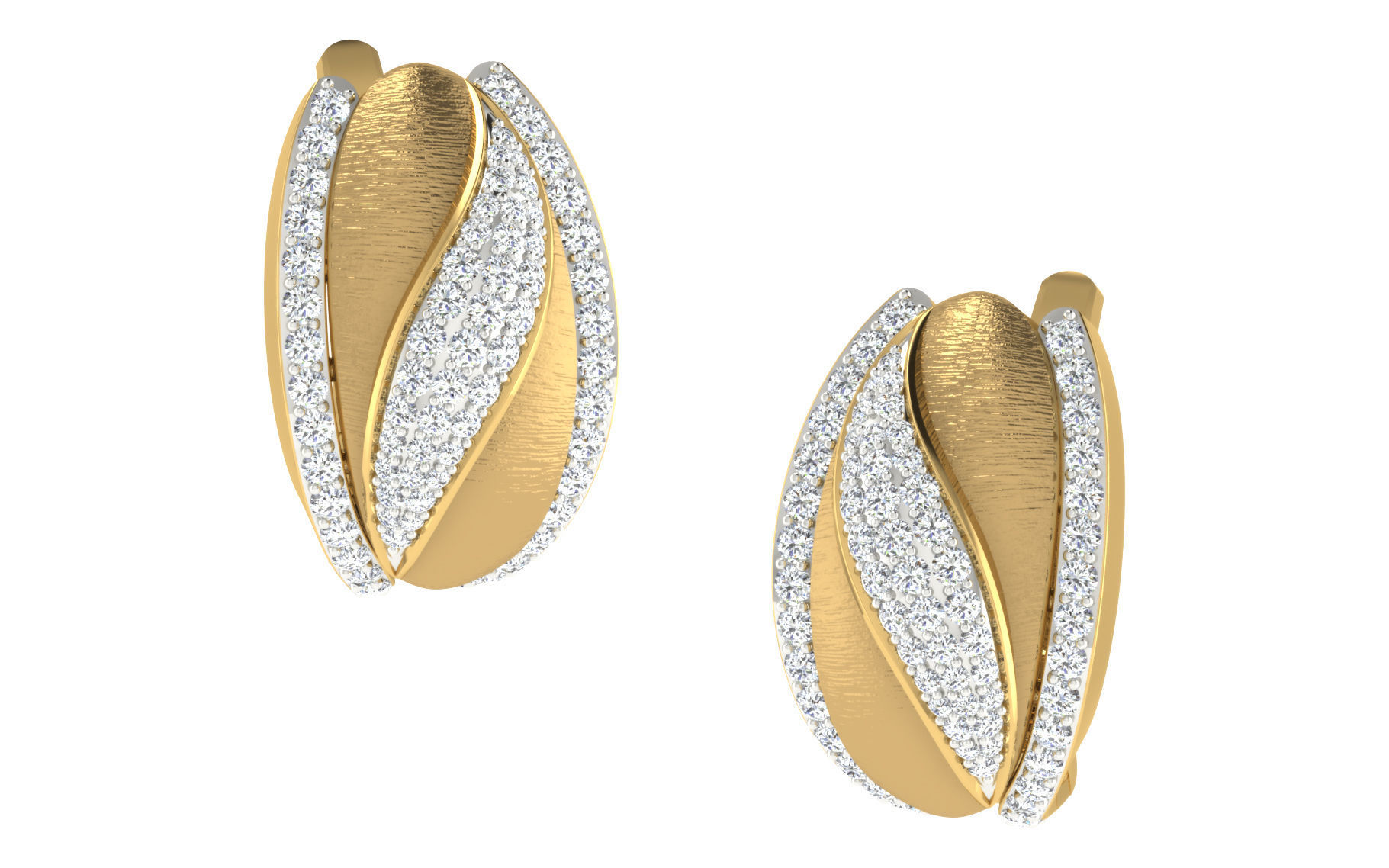 Solitaire Women Drop Earring 3dm STL OBJ FBX Render Details 3D print model_1