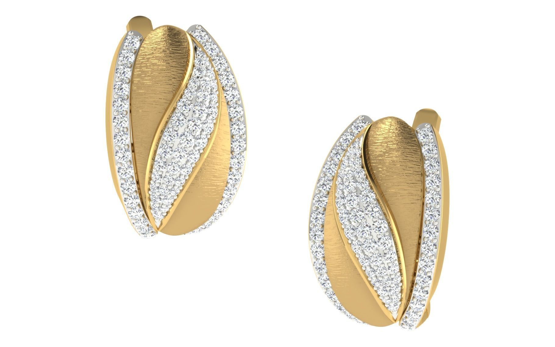 Solitaire Women Drop Earring 3dm STL OBJ FBX Render Details 3D print model_2