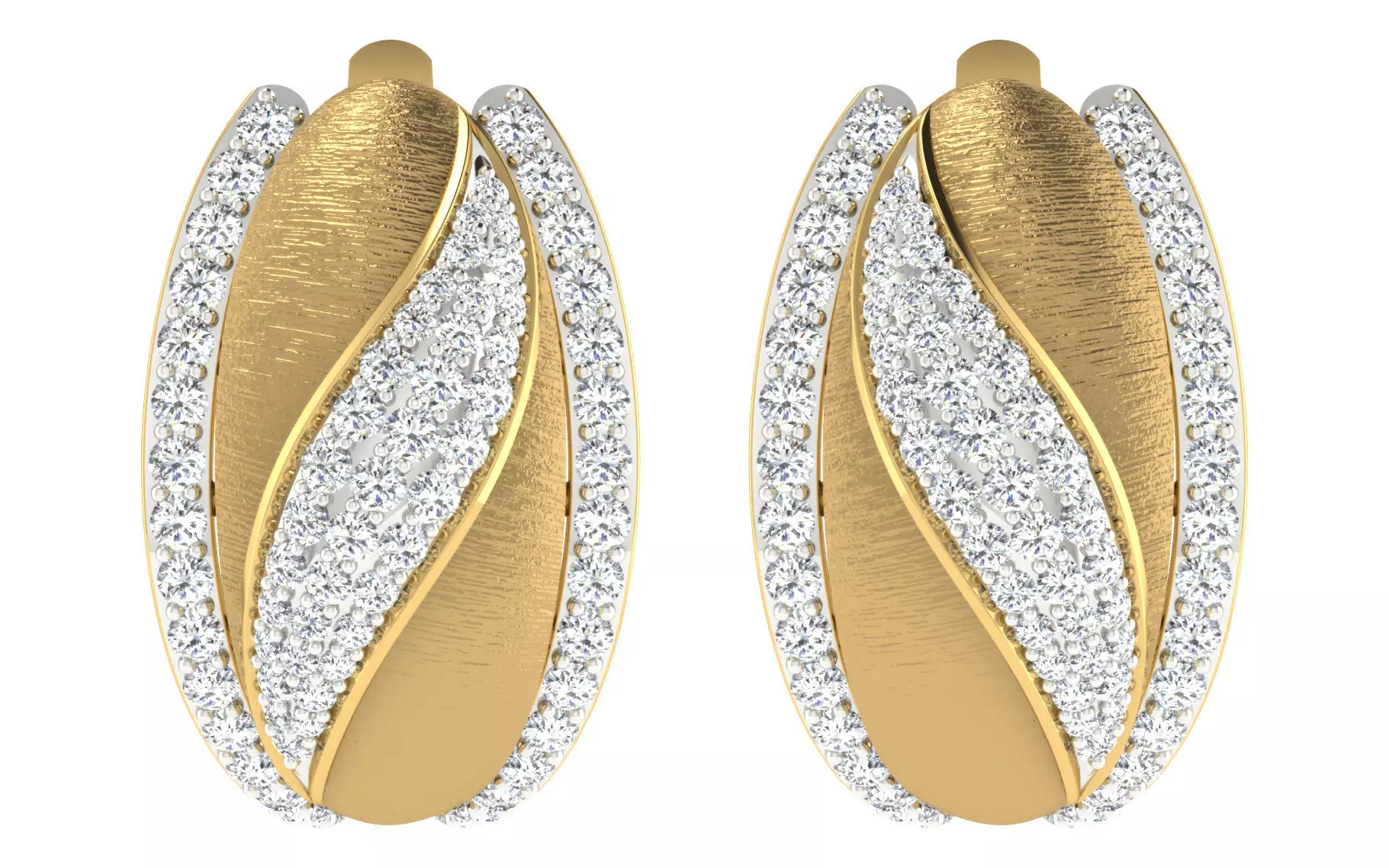 Solitaire Women Drop Earring 3dm STL OBJ FBX Render Details 3D print model_0