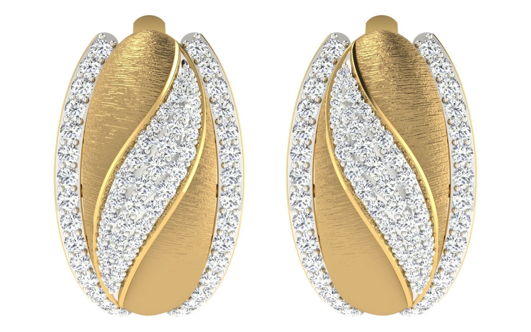 Solitaire Women Drop Earring 3dm STL OBJ FBX Render Details 3D print model_3