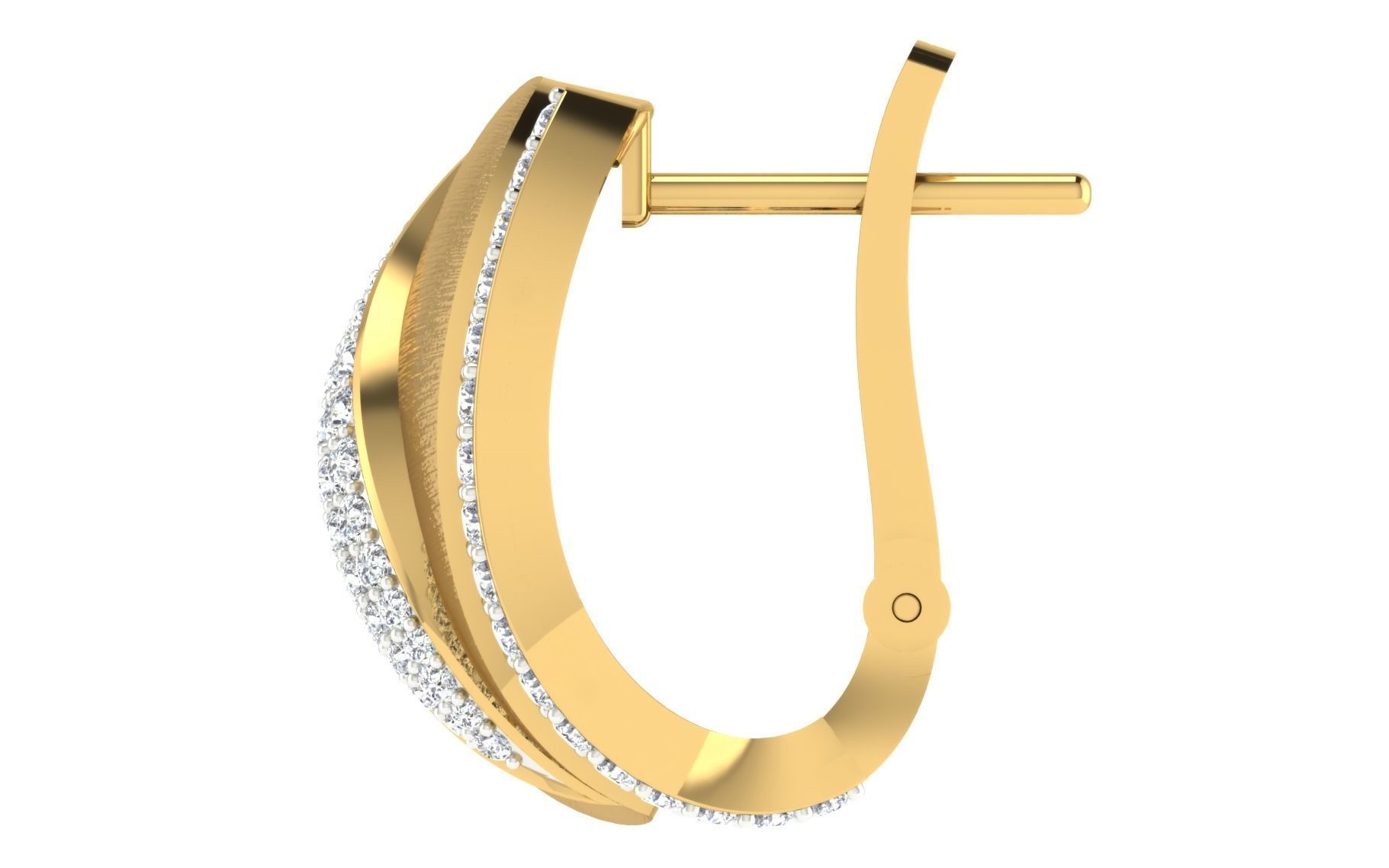 Solitaire Women Drop Earring 3dm STL OBJ FBX Render Details 3D print model_5