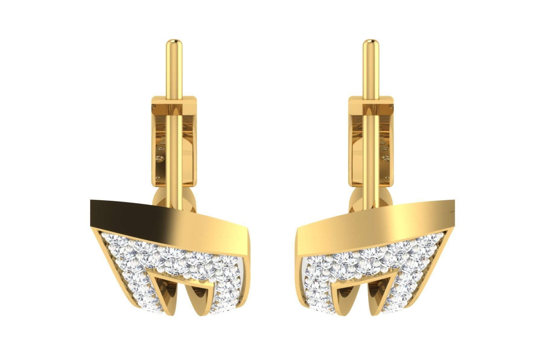 Solitaire Women Drop Earring 3dm STL OBJ FBX Render Details 3D print model_7