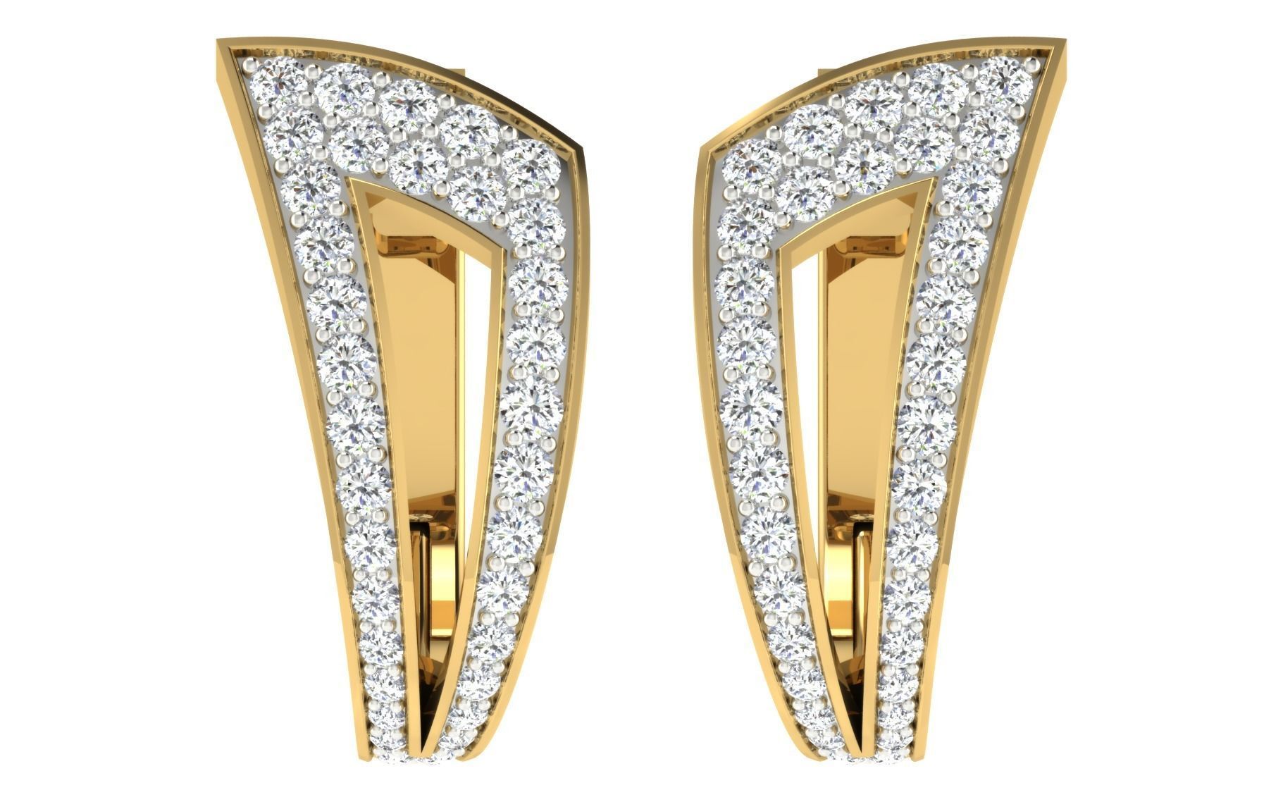 Solitaire Women Drop Earring 3dm STL OBJ FBX Render Details 3D print model_3