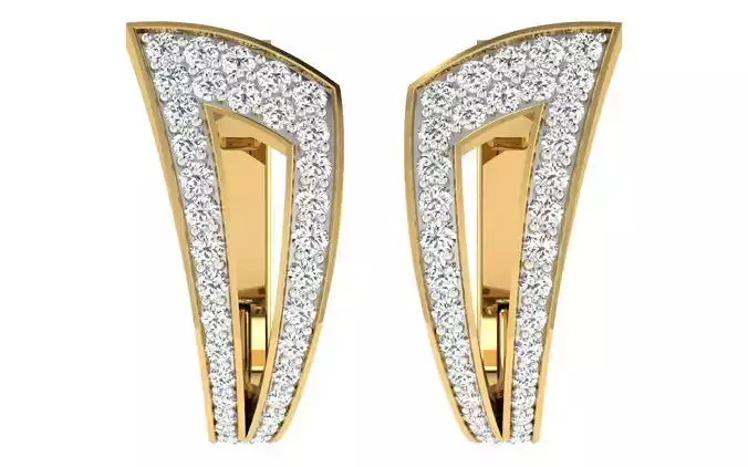 Solitaire Women Drop Earring 3dm STL OBJ FBX Render Details 3D print model
