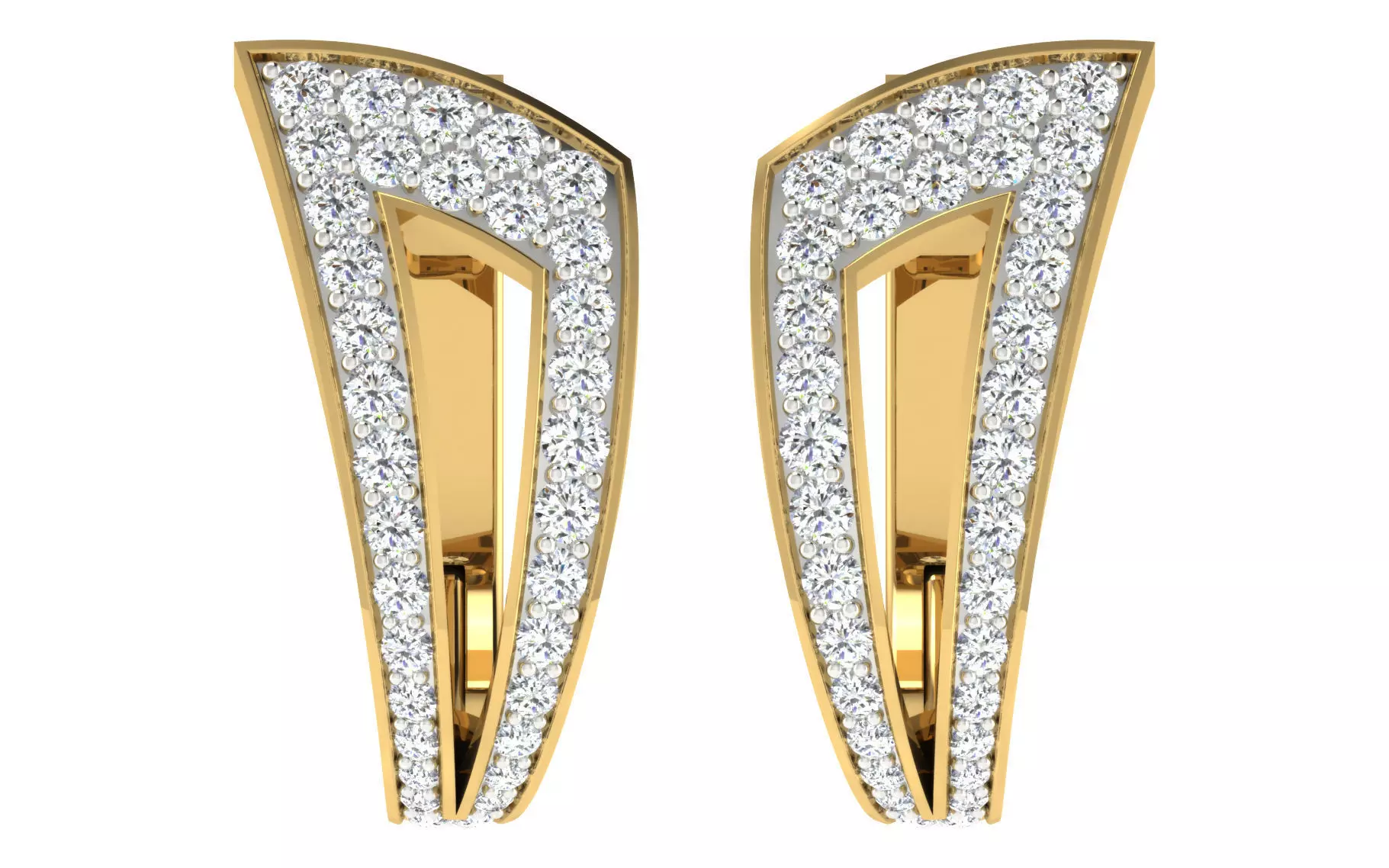 Solitaire Women Drop Earring 3dm STL OBJ FBX Render Details 3D print model_0