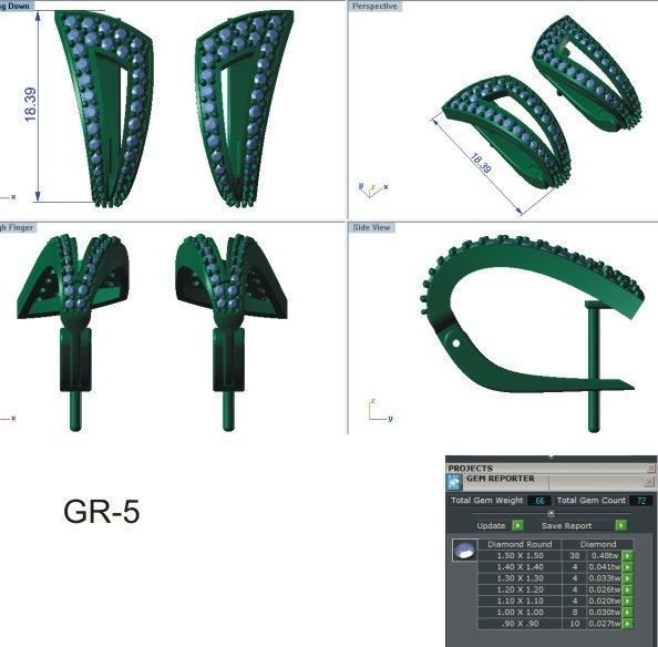 Solitaire Women Drop Earring 3dm STL OBJ FBX Render Details 3D print model_8
